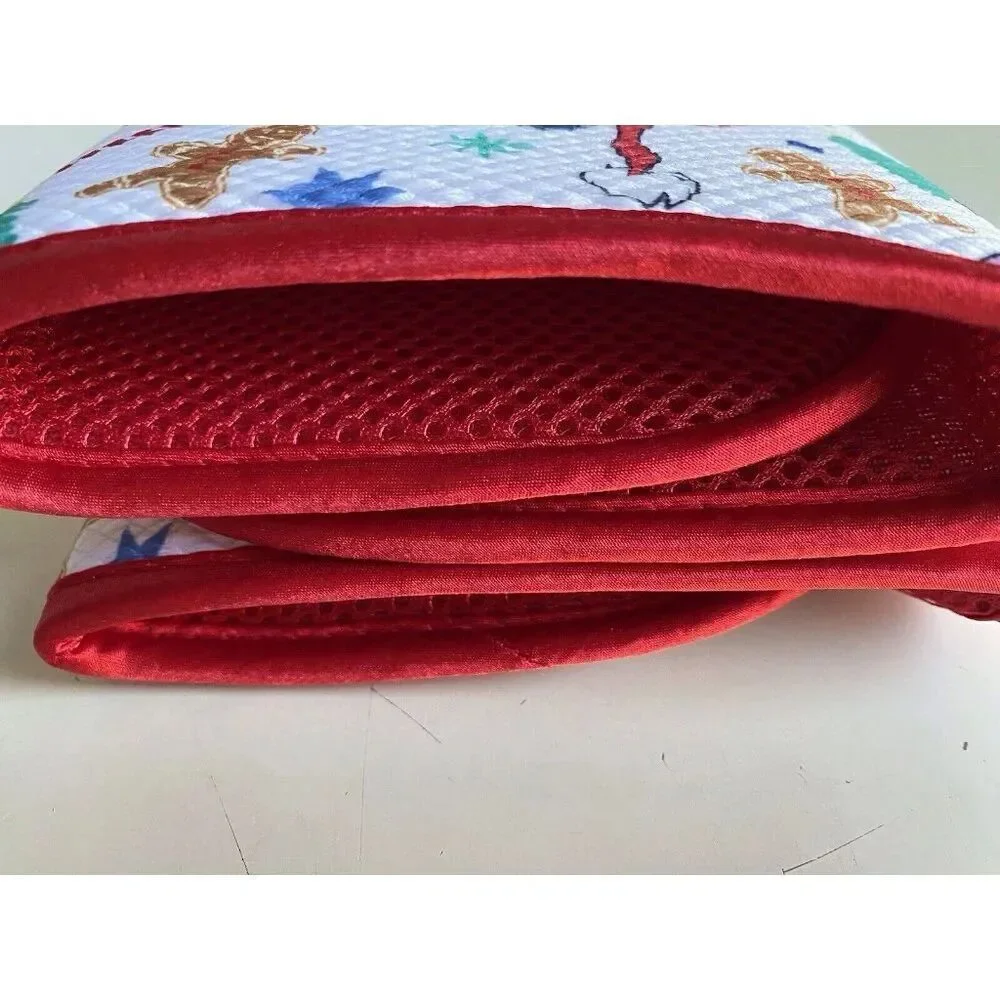 2 Pack Disney Stitch Christmas Dish Drying Mat Santa Hat‎ Gingerbread Candy Cane